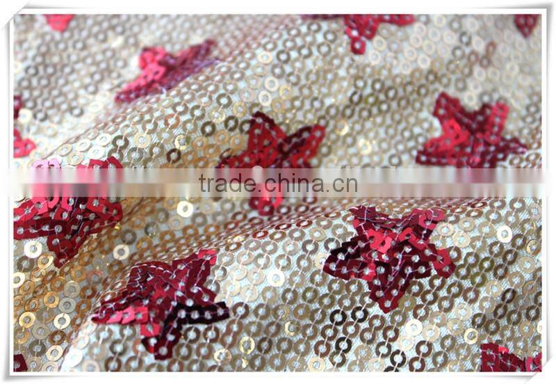 Fashion Spandex indian dresses sequin mesh fabric available in stock