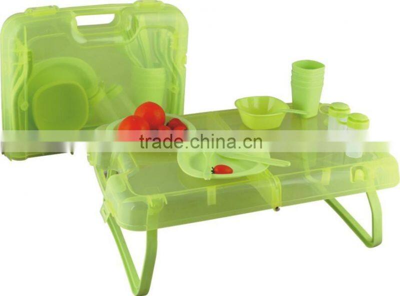 27pcs Portable Plastic Picnic Plate Set