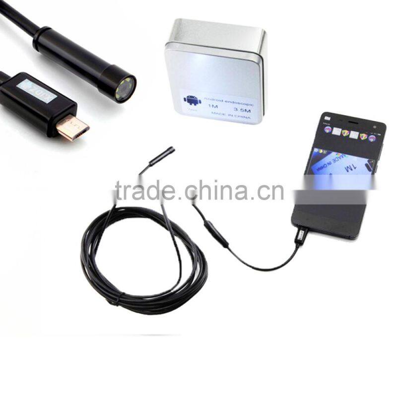 6 LED 7mm Lens Android Endoscope Waterproof Inspection Borescope Tube Camera 3.5M Length