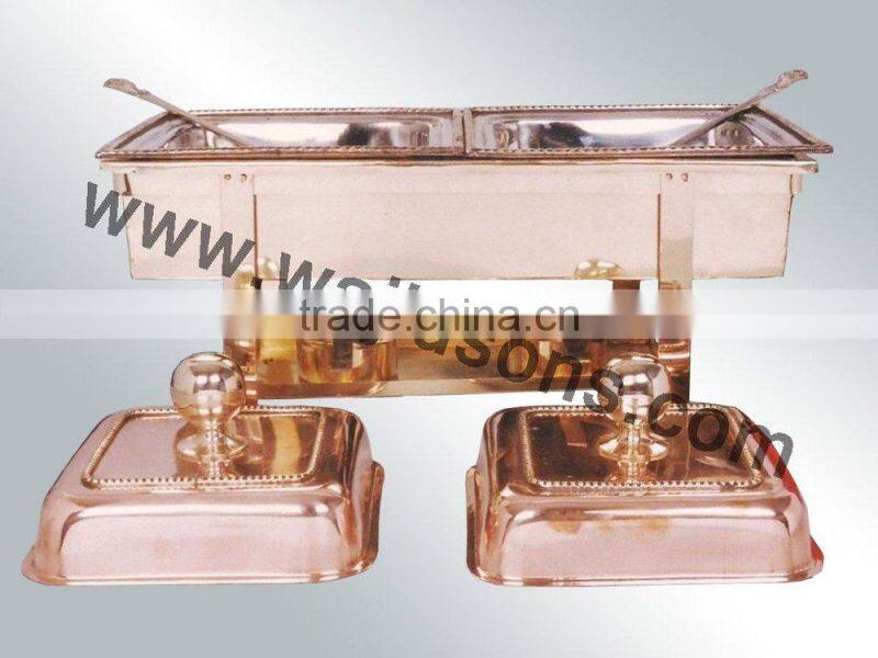 brass plated chafing dish | fancy chafing dish for sale | modern chafing dish for decor | best finish chafing dish