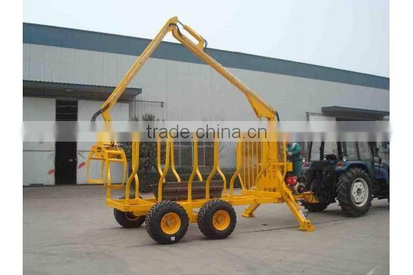 Hot sale1-12ton log trailer with crane log trailer with grapple Grab wood machine