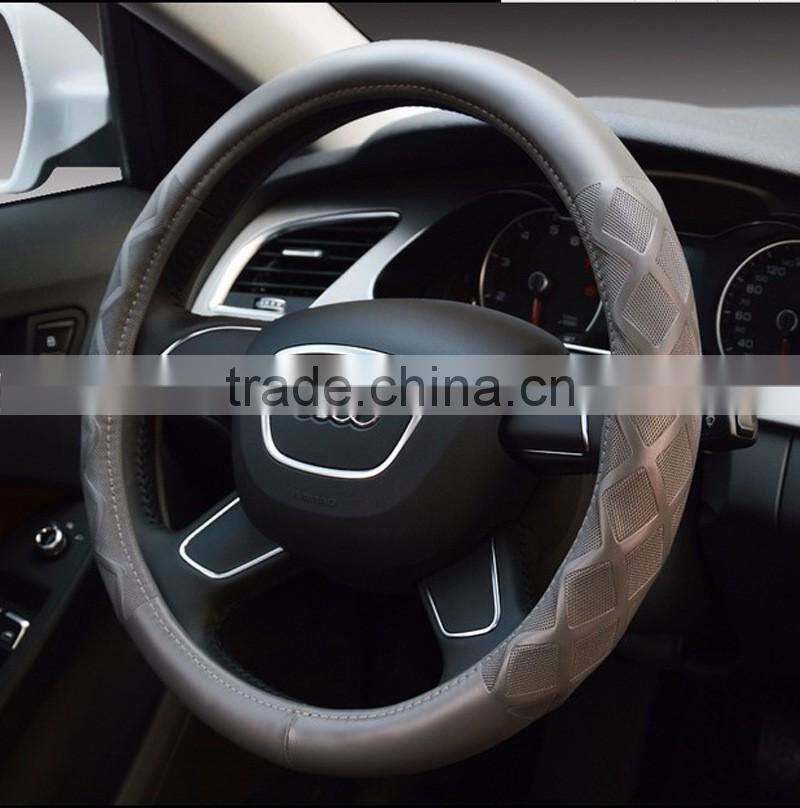 Simple Man 4S Sheep Leather Car Steering Wheel Cover