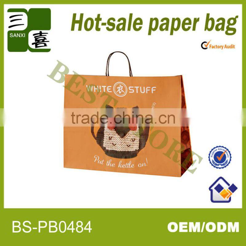 Printed shopping paper bag with handle