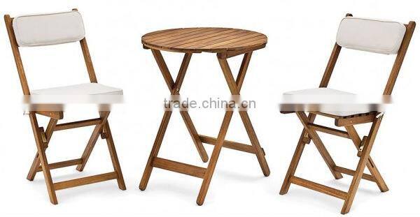 Wooden Balcony Tables and Chairs with Soft Cushions