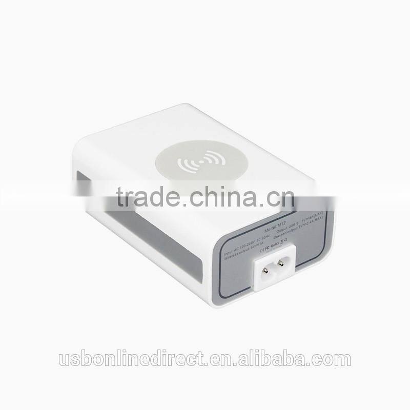 High quality qi wireless charger Wireless Charging Pad 5 USB Port Charger Universal 5V 8A For iPhone Tablet Cell