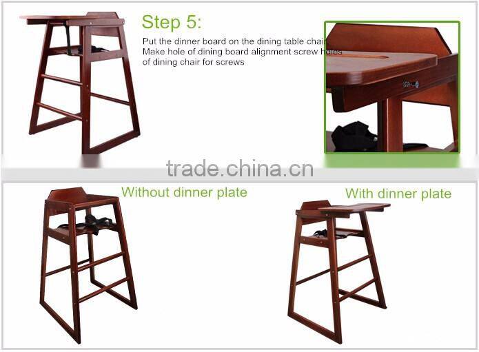 Baby wooden dinning chair Wood highchair
