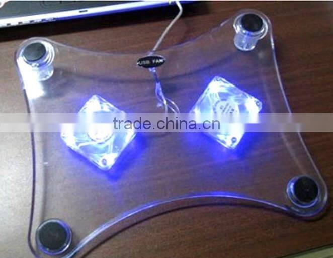 personalized clear laptop radiator with double air fans