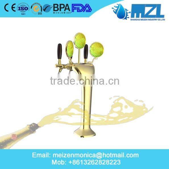 China supplier U shape diffrent ways brass draft Beer Tower dispenser with good quality