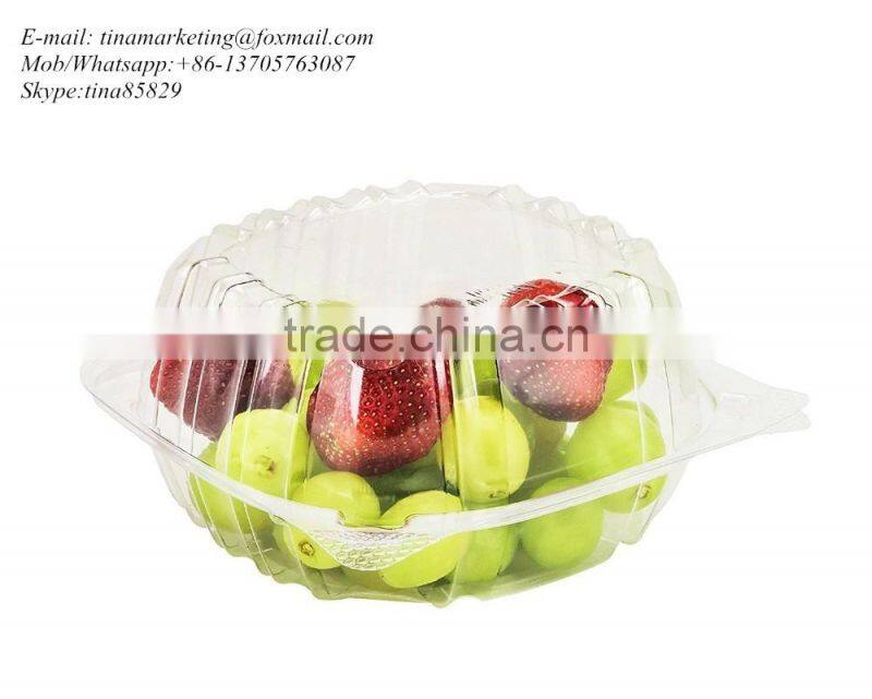 Clear Hinged Plastic Food Take Out To-Go Container,Clamshell Fruit/Cake/Salad Pack Box