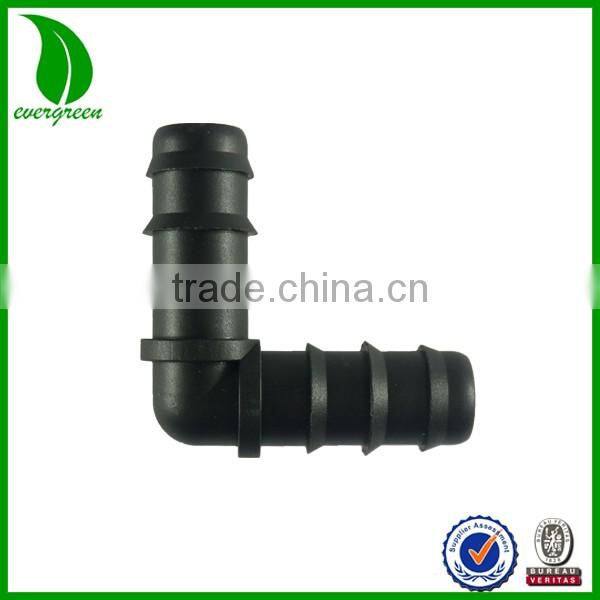 hot selling 90 degree pp barbed elbow drip irrigation pipe connector