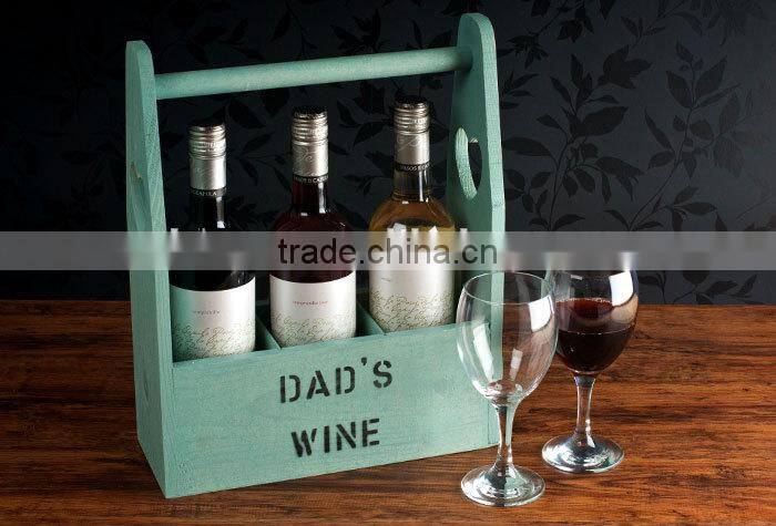 Wooden Beer Holder 3 Packed Bottle Wine stand with Color Painting