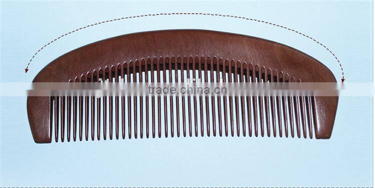 Anti-static Health Care Half Moon Hair Silky Peach Wooden Wide Teeth Comb