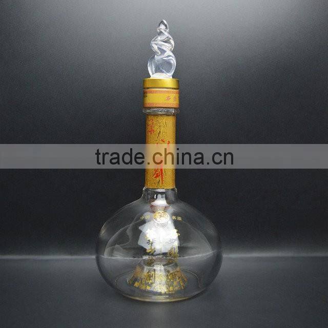 Hot sale light bulb shape clear glass bottle for liquor
