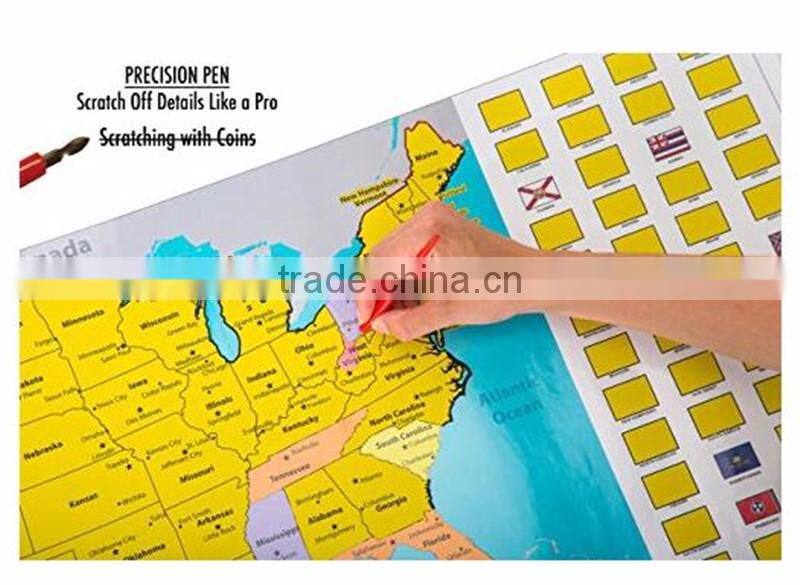 Set of World and US Travel Tracker Maps Scratch Off Places You Visit