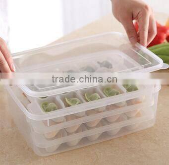 CY034 Household Article Fresh Dumpling Crisper Box Microwave Thawing Non Stick Food Tray Dumplings Preserving Box