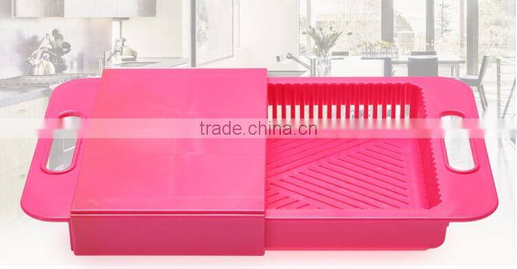 Wholesale Stock Kitchen Vegetable&Fruit Plastic Chopping Board Drain Board Draining Rack Storage Rack
