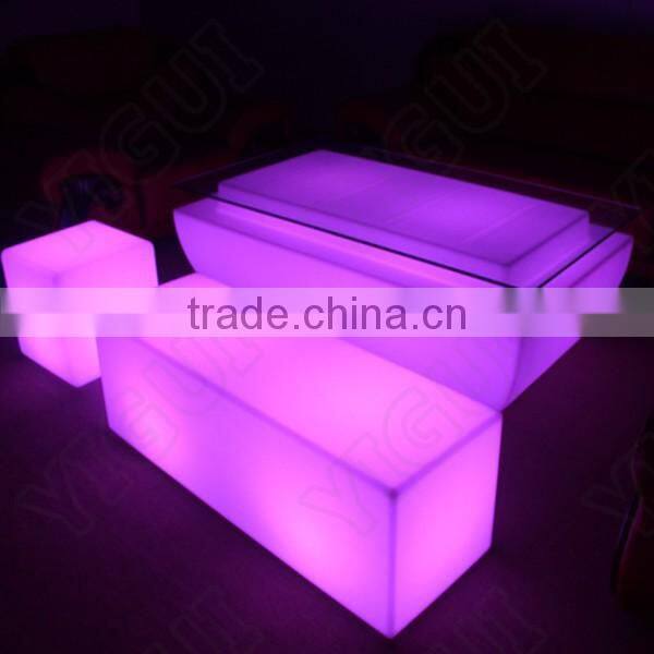 Plastic Material and Commercial Furniture General Use glowing dining tables