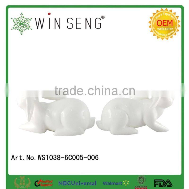 2016 Easter decoration custom cute funny ceramic easter rabbit figurines