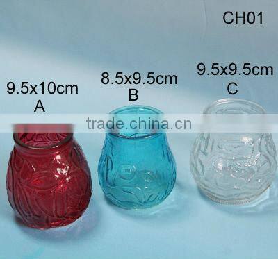 colorful glass candle holder with pattern design birthday wishes