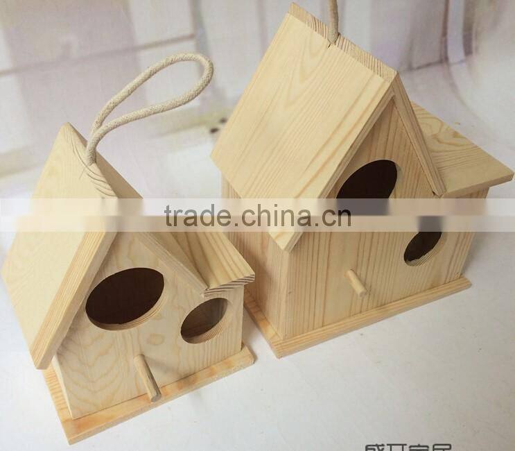 Dry Wood Carved Bird House /Nest On Yard