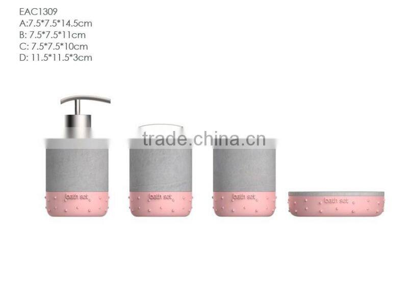 Bathroom accessories set bath soap dispenser, tooth brush holder, soap tray and toilet brush holder