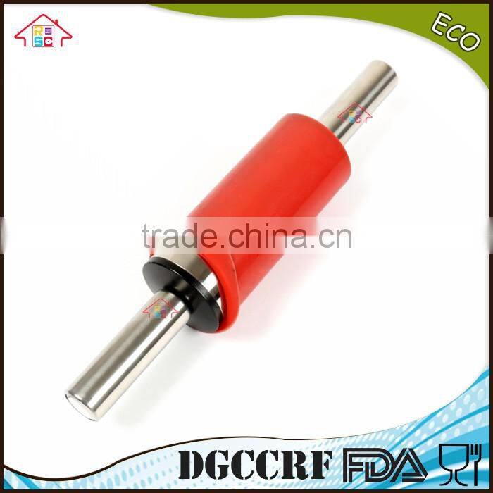 NBRSC Happy Pastry Chef Non-Stick Silicone Rolling Pin with metal Handles