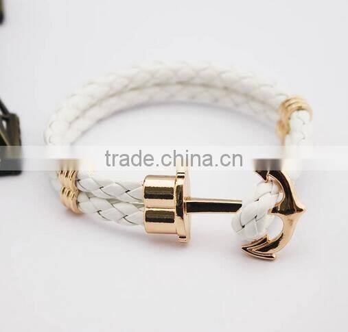 fashion accessories bracelet woman 2017 leather bracelet anchor bracelet