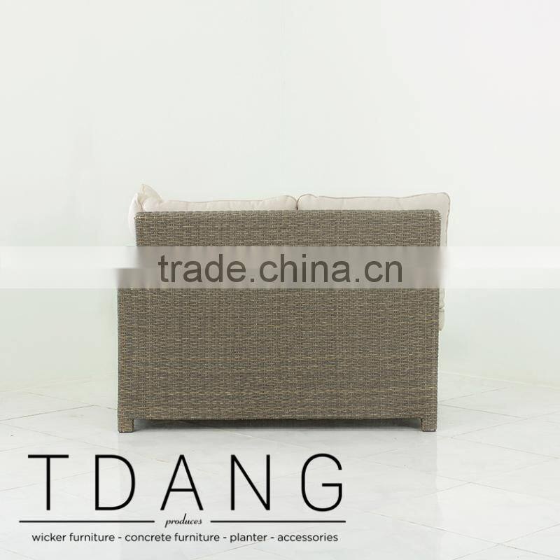 Salinas Wicker Left Hand Sofa 2 Seats - Weather Resistant Outdoor Wicker Sofa Corner