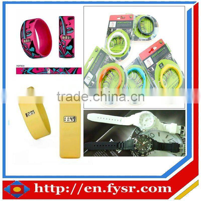 colorful silicone rubber wristband watch