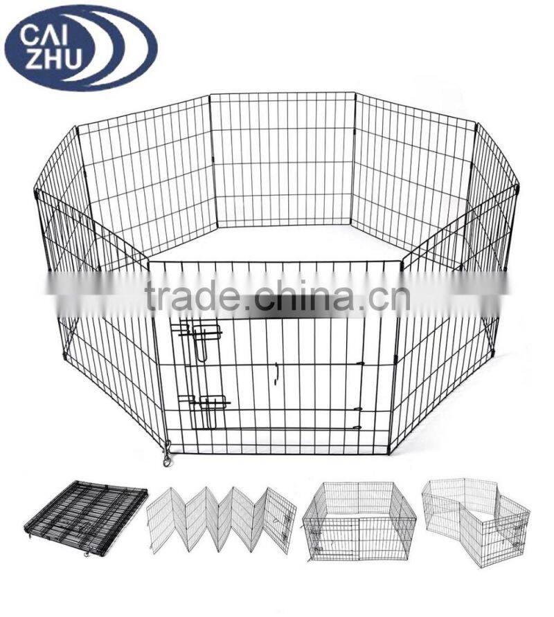 24" 30" 36" 42" 48" Dog Playpen Metal Wire Crate Pet Puppy Fence Exercise Cage