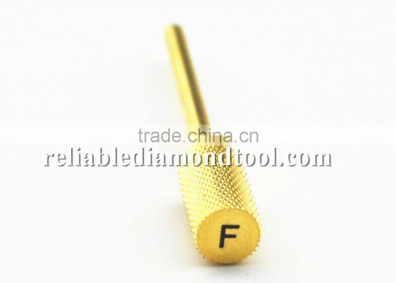 Type Fine Total Length 40MM Shank Diameter Barrel Ball Golden Carbide Burr for Nail HUAXING JIANGYIN