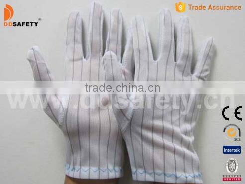 DDSAFETY 2017 Hot Sale With 5Years Experience Nylon Gloves Nylon Stitched With Hem Anti Static Glove