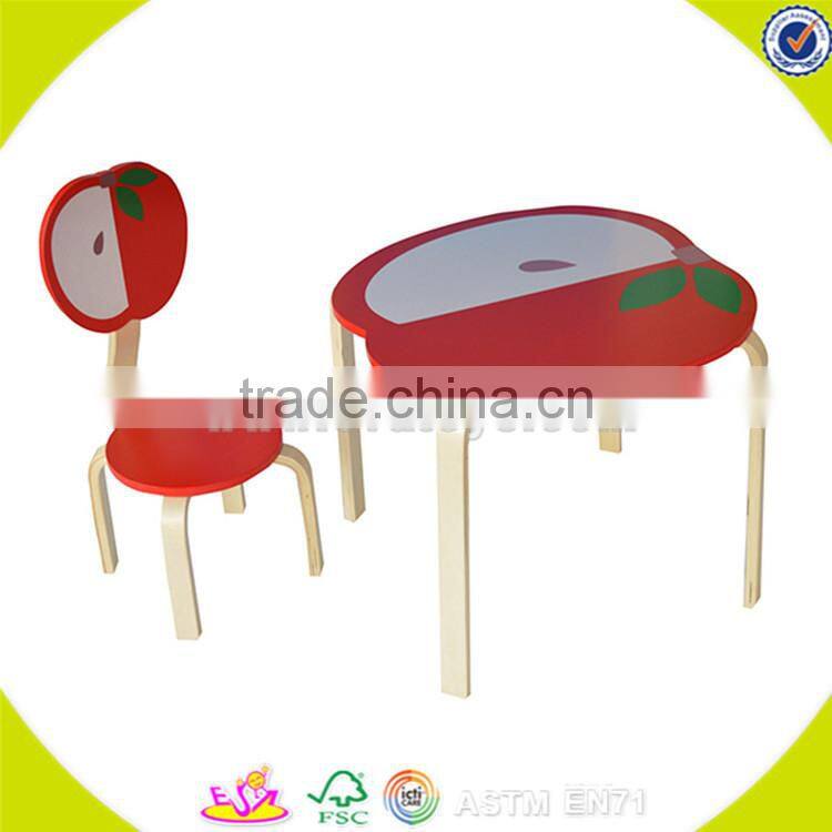 Wholesale beautiful fruit style wooden table and 2 chairs,cute kids wooden table and chairs,top sale table and chairs W08G142