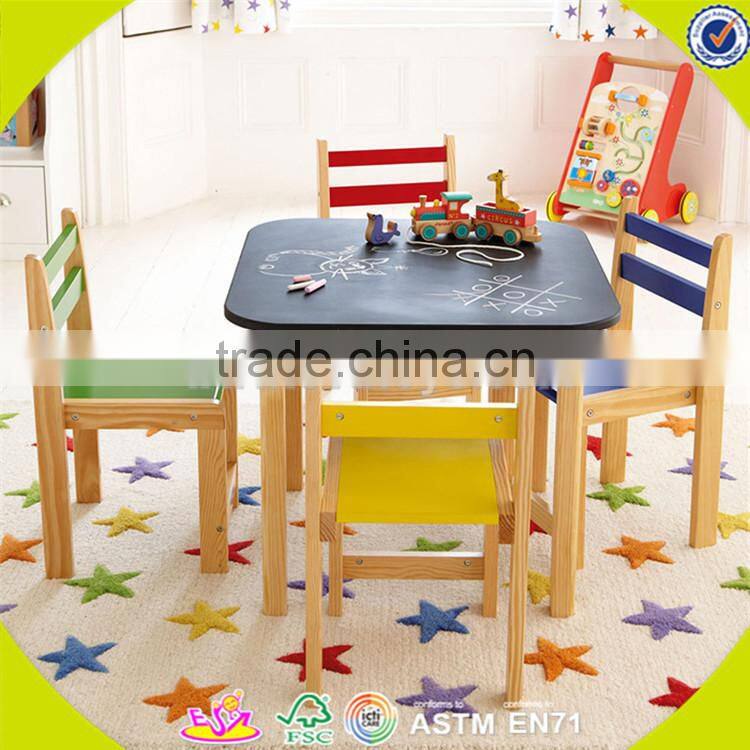 Wholesale beautiful wooden table and 4 chairs,household kids wooden table and 4 chairs,top sale table and 4 chairs W08G141