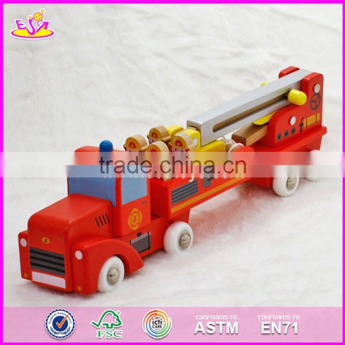 2017 New design wooden engineering car toys for 5 year old boys W04A288