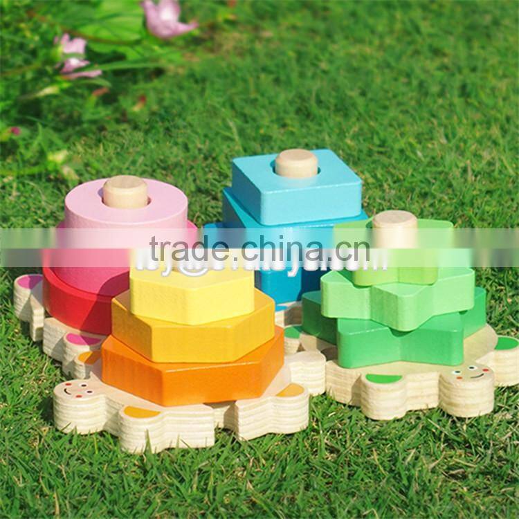 High quality preschool baby wooden geometry shape blocks W13E063
