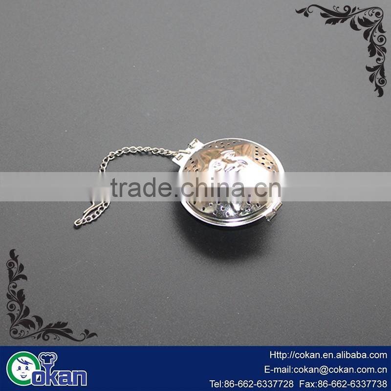 CK-TI0109 Stainless Steel Silver smile shape Tea Spice Strainer Ball Infuser Filter Herb Steeper High Quality Tea Infuser