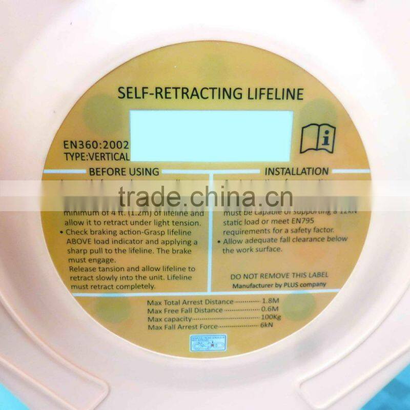 SRL-15 15m 12 kN Certified with SGS certification Cable Self Retracting Lifeline