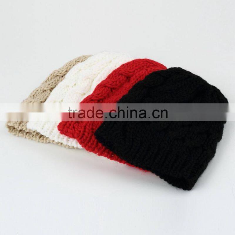 New Fashion Hat Women Warm Winter Beret Braided Beanie Crochet Knit Winter Hat knitting Hat