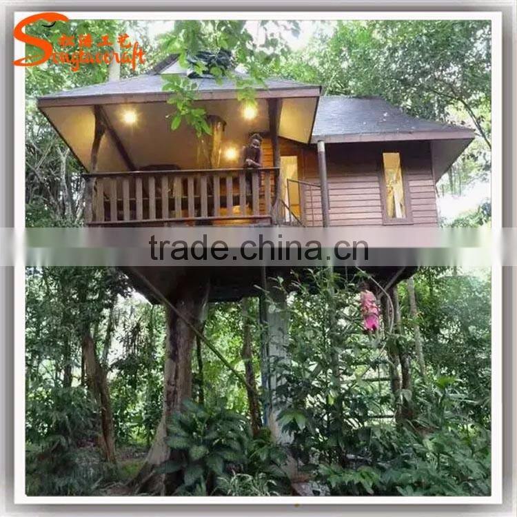 China manufacturer make imitated decorative artificial ficus banyan tree house for outside decoration
