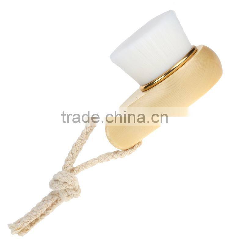 Facial Cleanser Exfoliate Brush Facial Skin Care Tool, pore cleaner (Wooden handle)