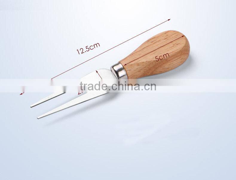 OAK wood handle cheese knife set