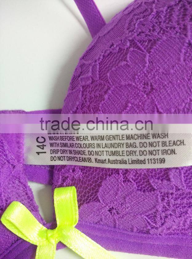 Plus size full cup purple sexy bra