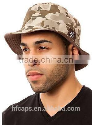 Brown bucket hat plain wholesale cool cotton no minimum custom camo bucket hat
