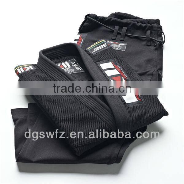 Wholesale new design custom made high quality pearl weave fabric patched white brazilian kimono jiu jitsu