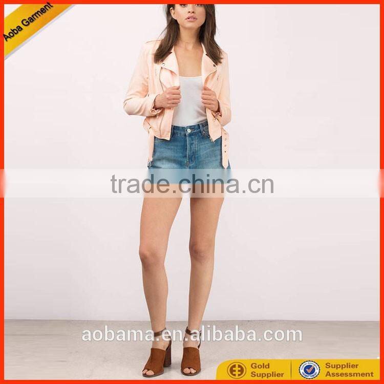 factory wholesale OEM women high quality pink jacket