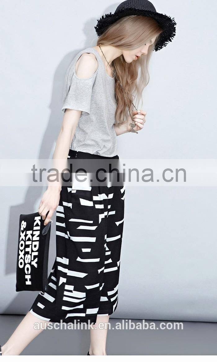 korean style ladies chic popular casual chiffon pants factory price