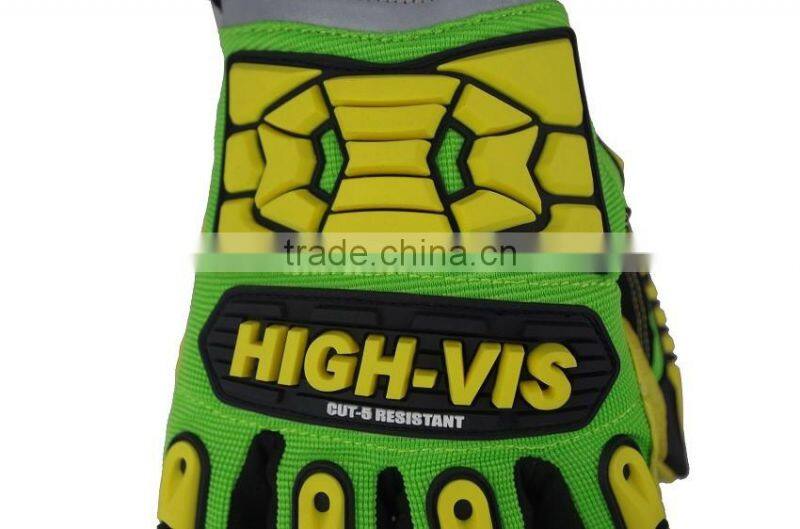 EN388 4543 cut resistant level 5 PVC dotts anti slip oil and water resistant high performance impact safety gloves