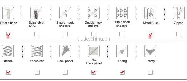 Ladies Plastic Boned Jacquard Crystal Bridal Corset Low price