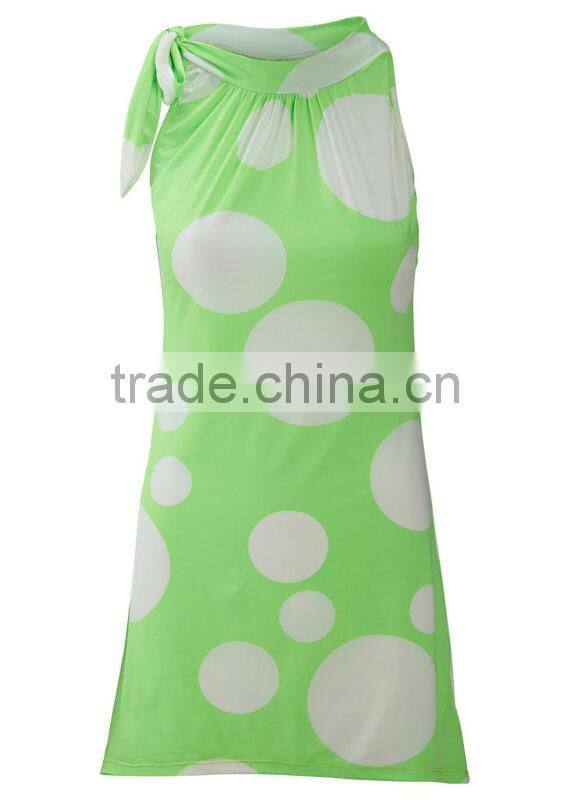 ladies bubble print beach dress women's sun dress mini beach dress